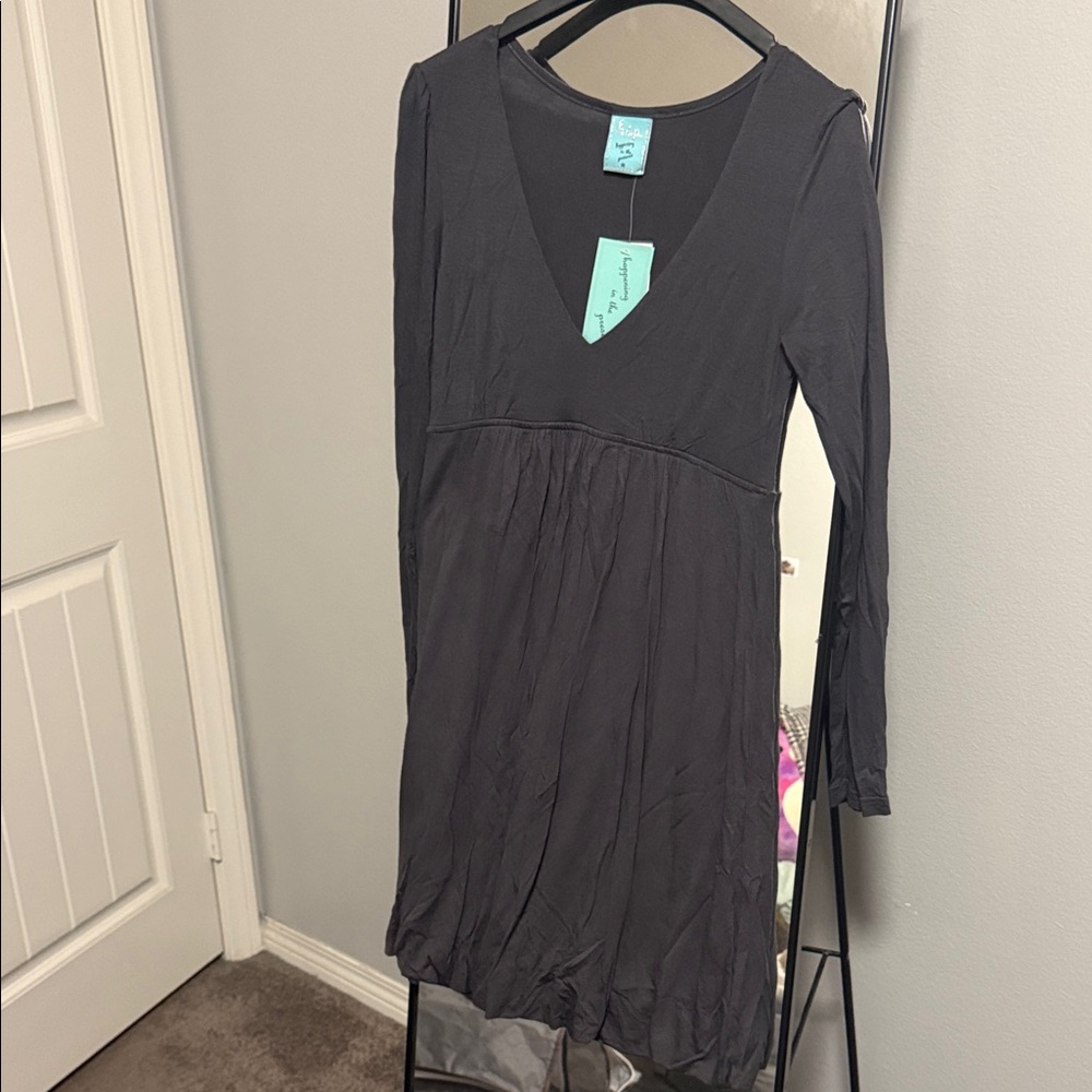 Grey Long Sleeve Dress